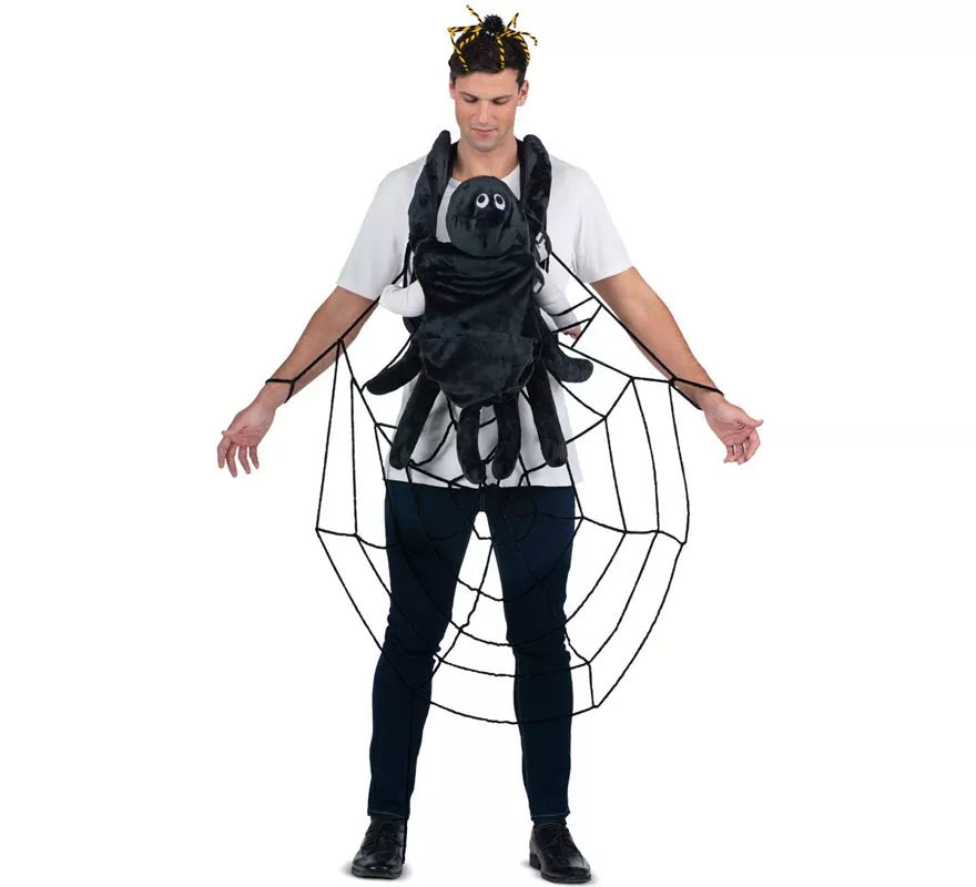 Translation missing: fr.Disfraz de Telaraña y Araña con cubremochila para adulto y bebé