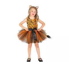 Déguisement Tigre avec Tutu et Noeud pour fille