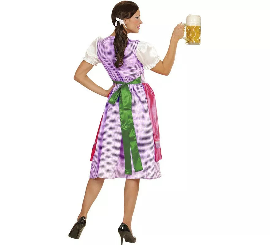 Translation missing: fr.Disfraz de Tirolesa Dirndl rosa y verde con delantal para mujer