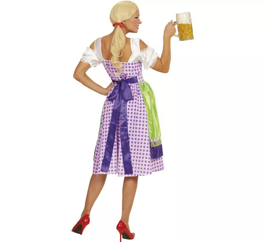 Translation missing: fr.Disfraz de Tirolesa Dirndl verde y azul con delantal para mujer