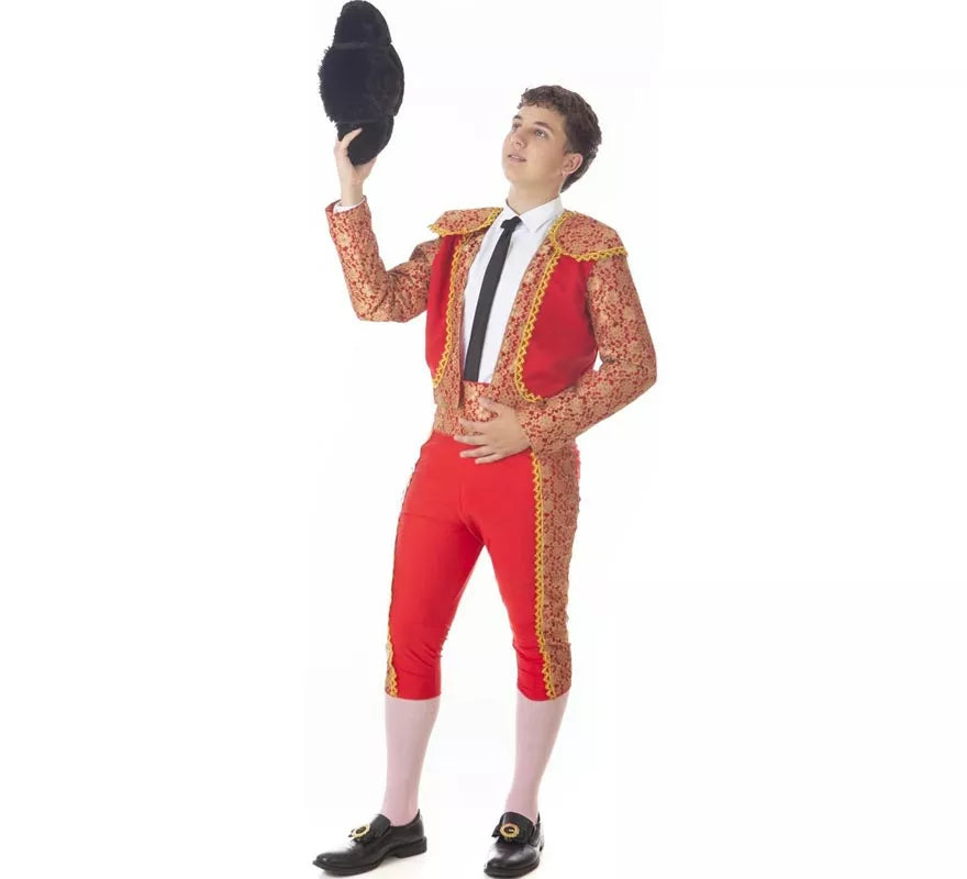 Translation missing: fr.Disfraz de Torero clásico rojo y dorado para hombre