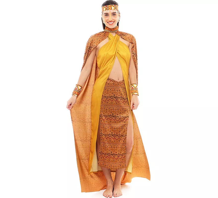 Translation missing: fr.Disfraz de Tribal Africana amarillo y marrón para mujer