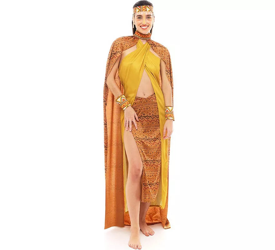 Translation missing: fr.Disfraz de Tribal Africana amarillo y marrón para mujer