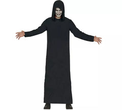 Costume de robe de mort à capuche noire pour adulte