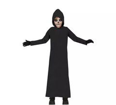 Costume de robe de mort à capuche noire pour enfants