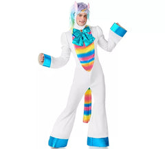 Déguisement licorne arc-en-ciel avec noeud homme