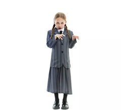 Costume d'uniforme scolaire gothique rayé pour filles et adolescents