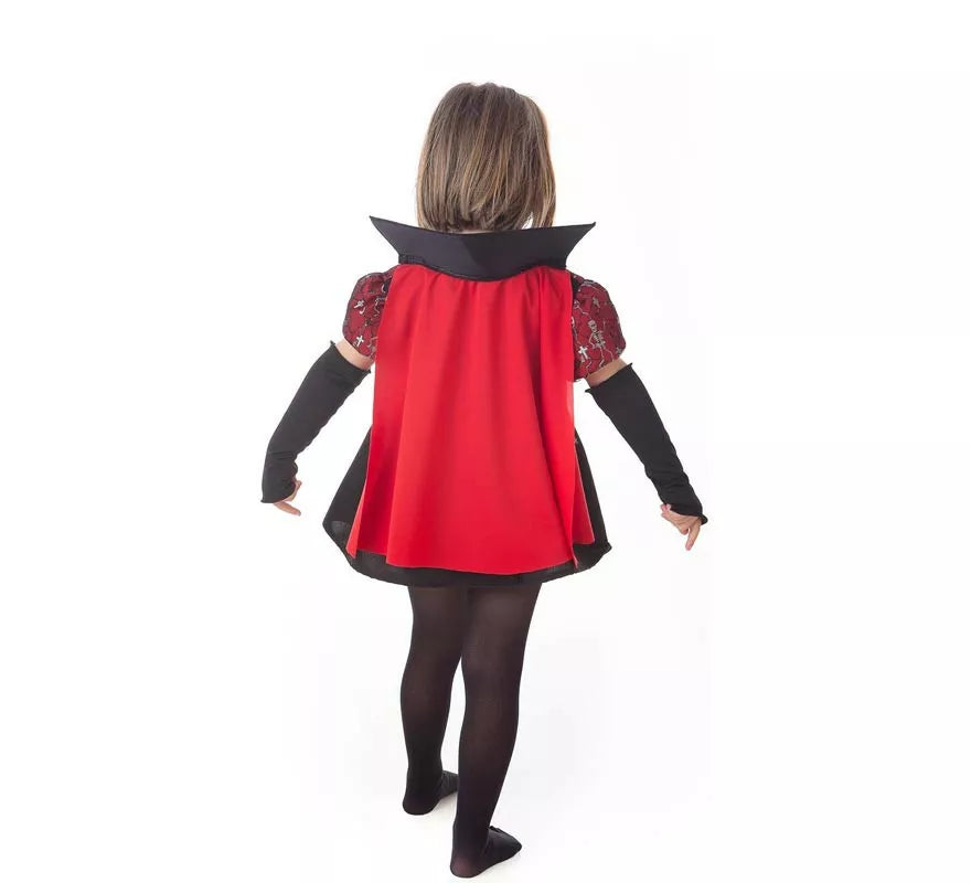 Translation missing: fr.Disfraz de Vampira Esqueletos elegante con capa para niña