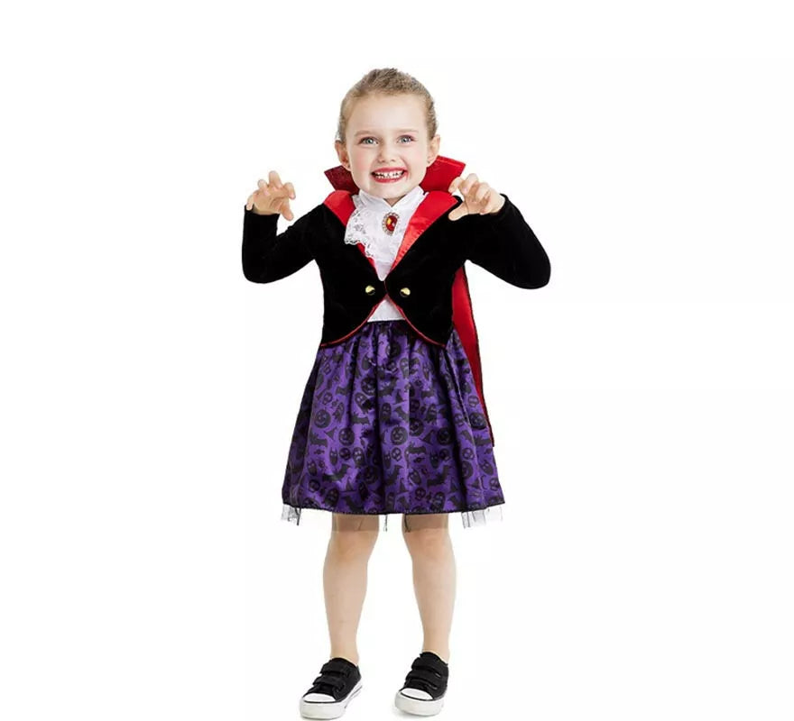 Translation missing: fr.Disfraz de Vampiresa clásico con capa y cuello para bebé y niña