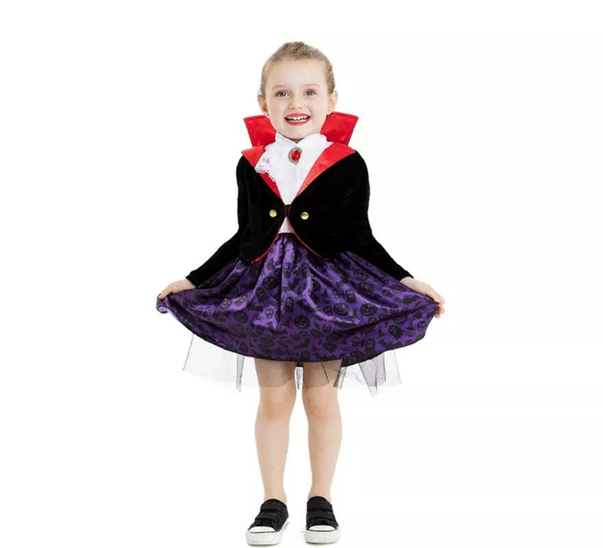 Translation missing: fr.Disfraz de Vampiresa clásico con capa y cuello para bebé y niña
