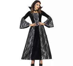 Costume de vampire gothique argenté pour femme