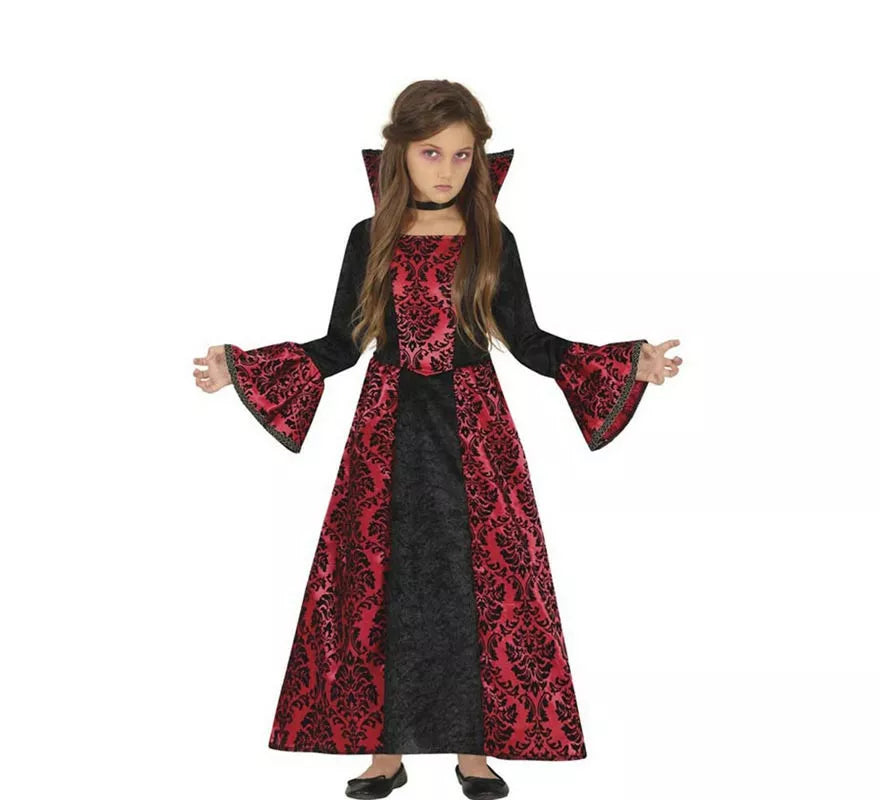 Translation missing: fr.Disfraz de Vampiresa de Gótica rojo para niña