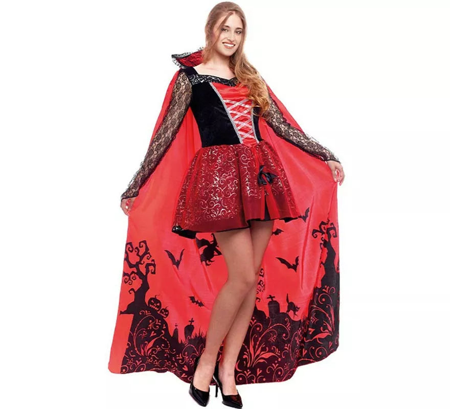 Translation missing: fr.Disfraz de Vampiresa Estampado Deluxe para mujer