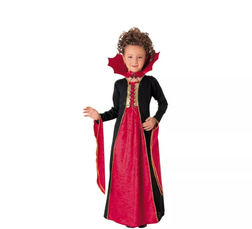 Translation missing: fr.Disfraz de Vampiresa Gótica Roja para niña