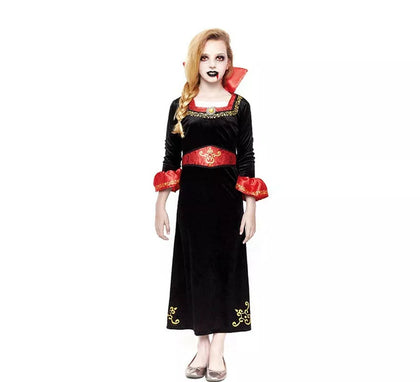 Disfraz de Vampiresa roja y negra para niña