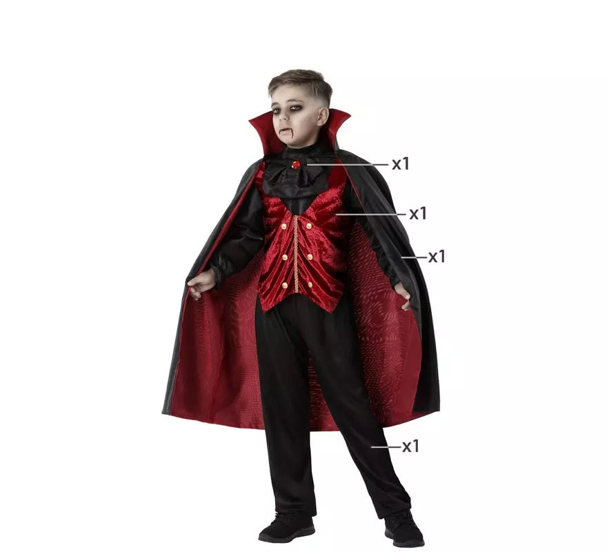 Translation missing: fr.Disfraz de Vampiro Borgoña para niño