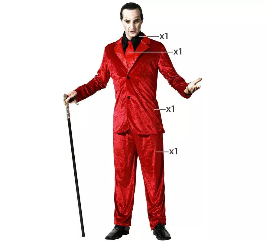 Translation missing: fr.Disfraz de Vampiro Elegante Rojo para hombre