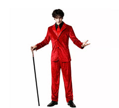 Costume de vampire élégant rouge pour homme