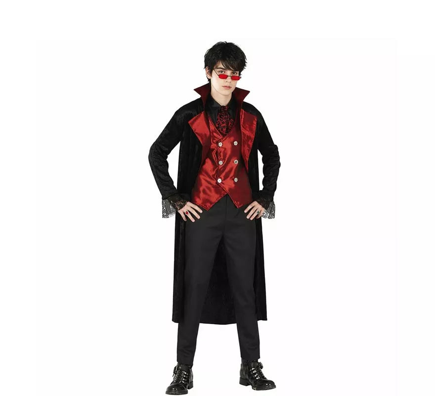 Translation missing: fr.Disfraz de Vampiro Maligno con chaleco rojo para hombre