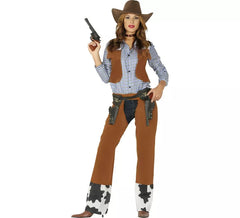 Déguisement cowgirl avec gilet femme