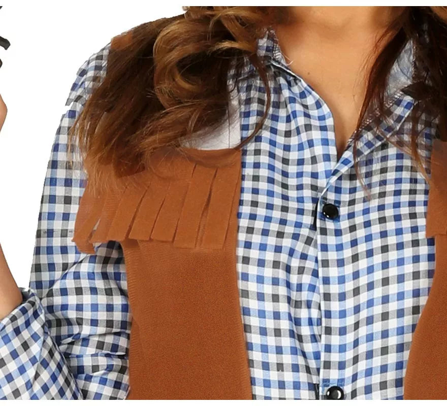 Disfraz de Vaquera con Chaleco para mujer