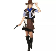 Déguisement de Cowgirl à motifs de vache pour femme