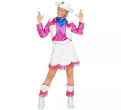 Costume de cow-girl de rodéo rose pour femme