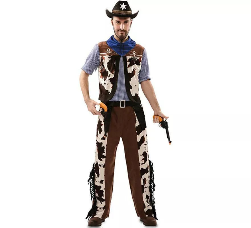 Translation missing: fr.Disfraz de Vaquero con estampado vaca para hombre