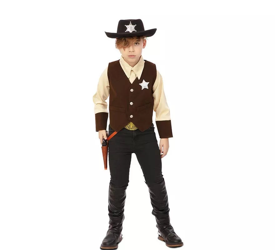 Translation missing: fr.Disfraz de Vaquero Sheriff marrón para niño