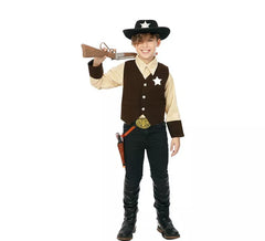 Déguisement cowboy shérif marron garçon