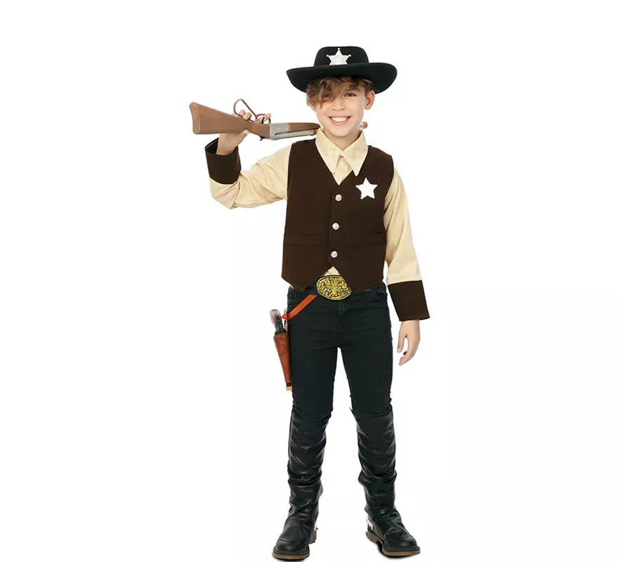 Translation missing: fr.Disfraz de Vaquero Sheriff marrón para niño