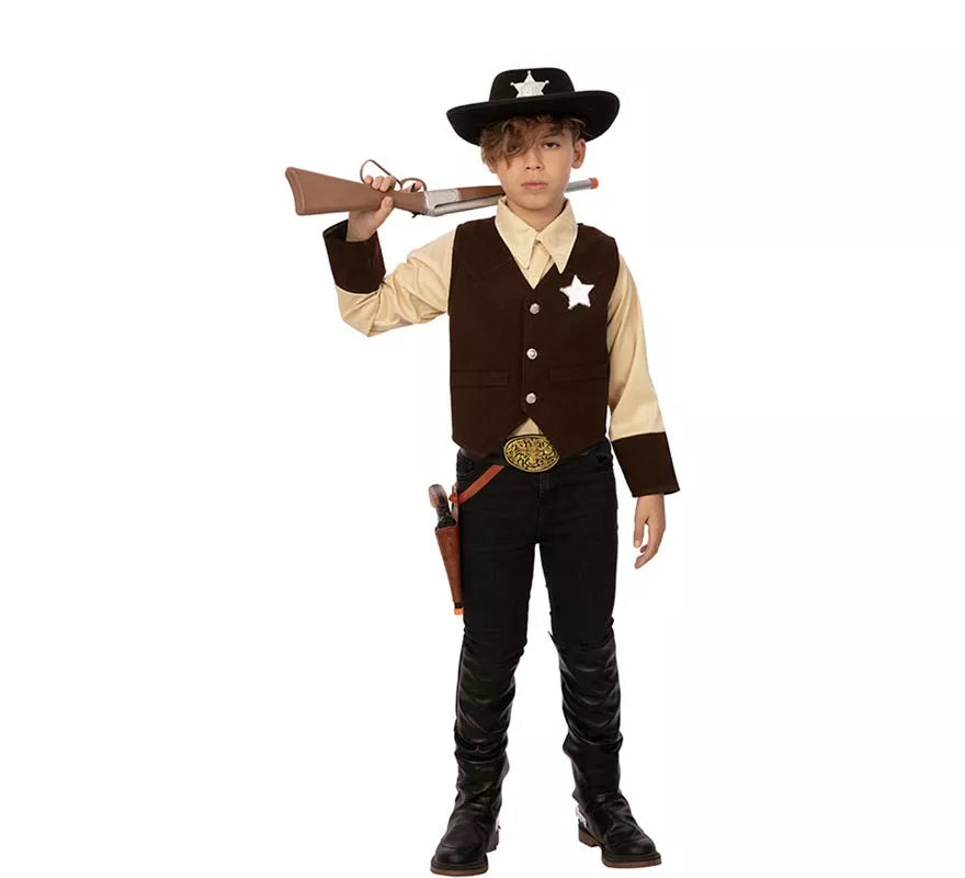 Translation missing: fr.Disfraz de Vaquero Sheriff marrón para niño
