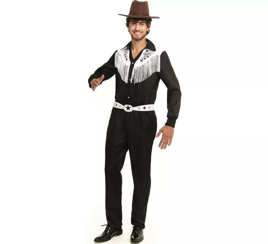Translation missing: fr.Disfraz de Vaquero Viejo Oeste blanco y negro para hombre