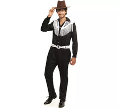 Déguisement Cowboy Old West noir et blanc homme