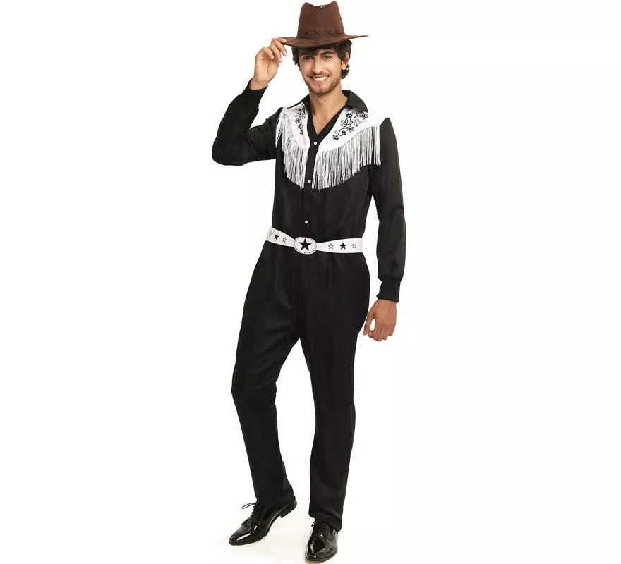 Translation missing: fr.Disfraz de Vaquero Viejo Oeste blanco y negro para hombre