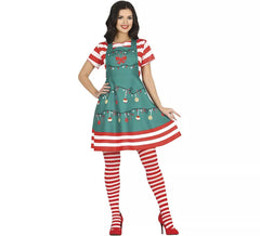 Déguisement robe de Noël avec ornements femme