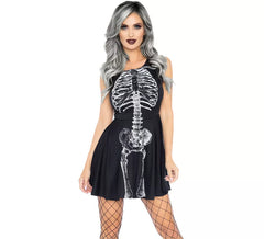 Déguisement robe squelette femme
