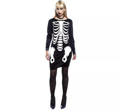 Déguisement robe squelette femme