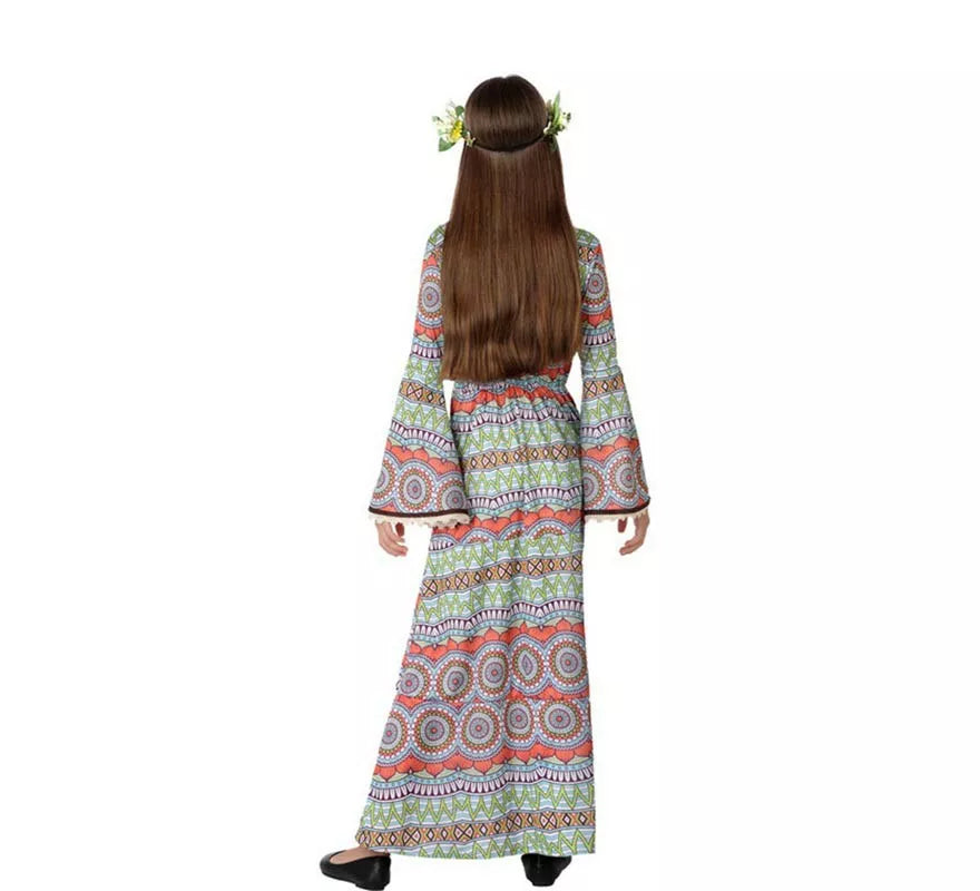 Translation missing: fr.Disfraz de Vestido Hippie con Estampado para niña