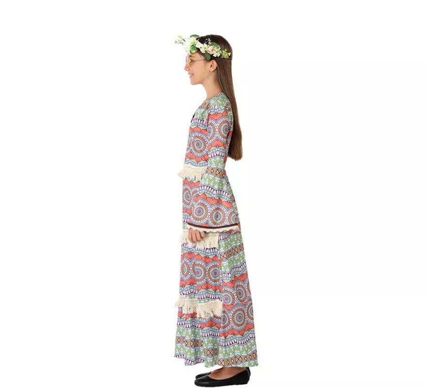 Translation missing: fr.Disfraz de Vestido Hippie con Estampado para niña