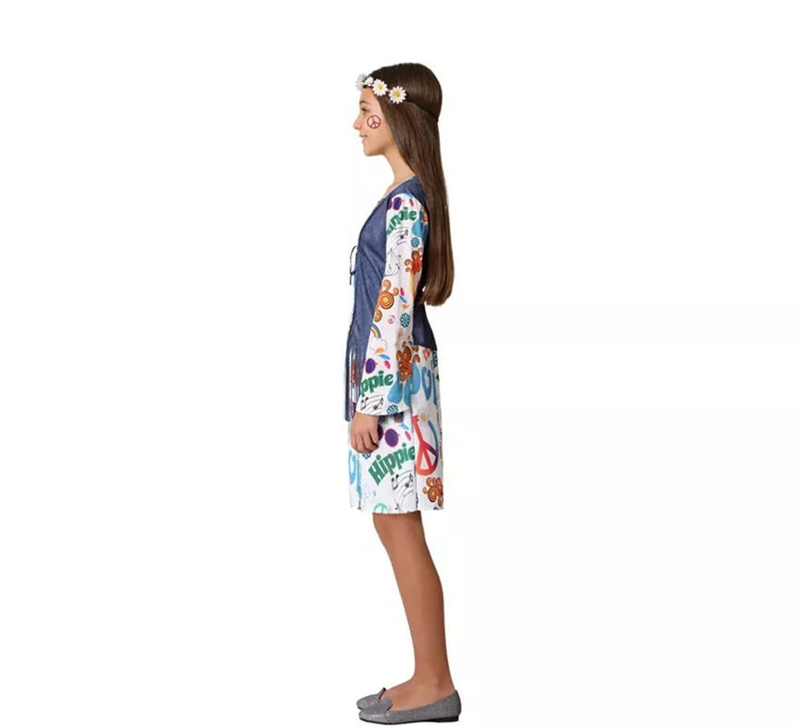 Translation missing: fr.Disfraz de Vestido Hippie con Estampado para niña