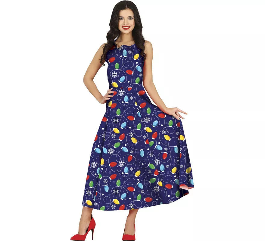 Translation missing: fr.Disfraz de Vestido Navidades Azul Largo para mujer