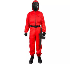 Costume de justicier complice rouge pour adultes