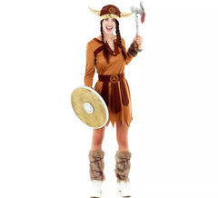 Déguisement guerrière viking brune femme
