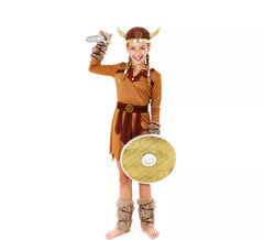 Déguisement Viking Guerrier marron fille