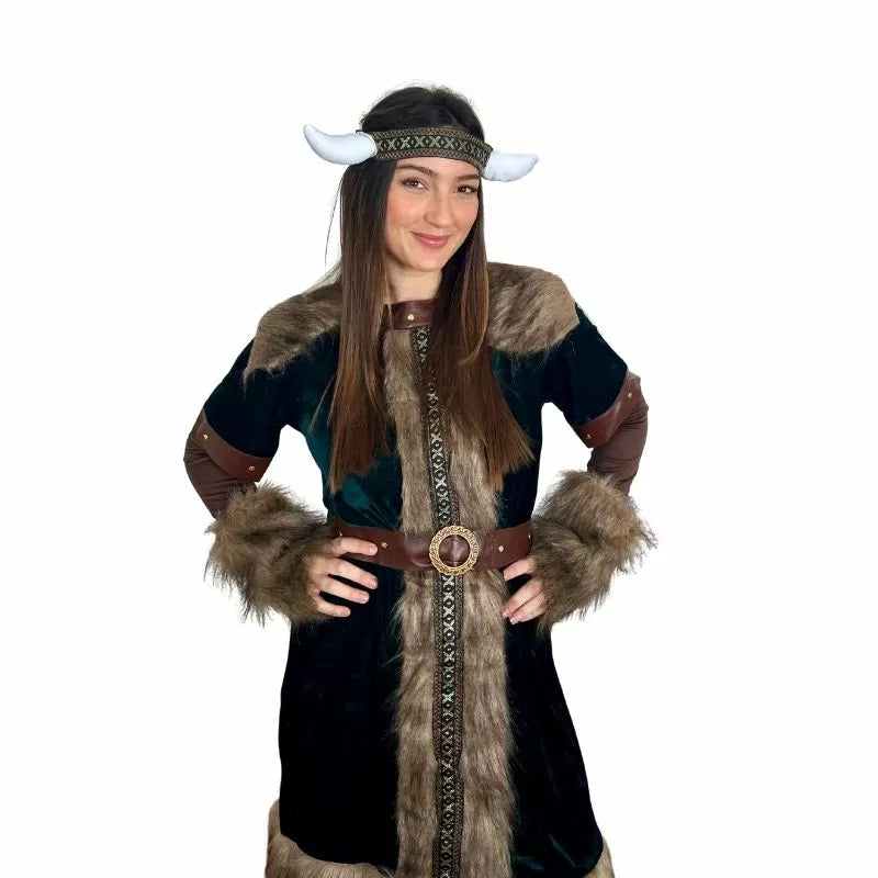 Translation missing: fr.Disfraz de Vikinga Verde para mujer
