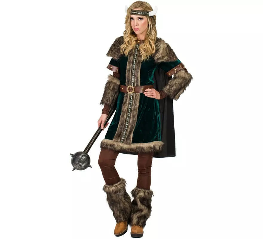 Translation missing: fr.Disfraz de Vikinga Verde para mujer