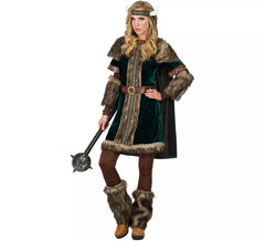 Déguisement de Vikingue Verte pour femme