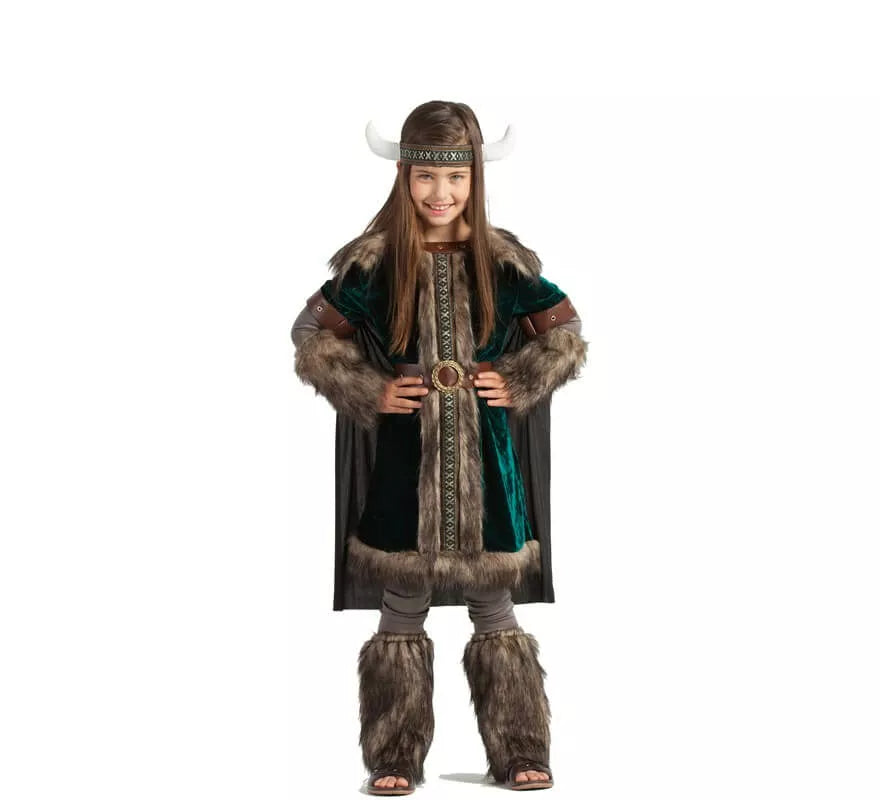Translation missing: fr.Disfraz de Vikinga verde para niña