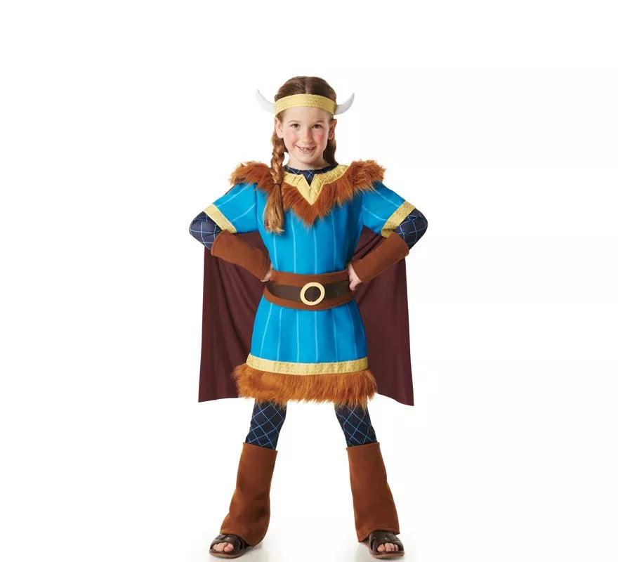 Translation missing: fr.Disfraz de Vikingo azul con Capa para niños